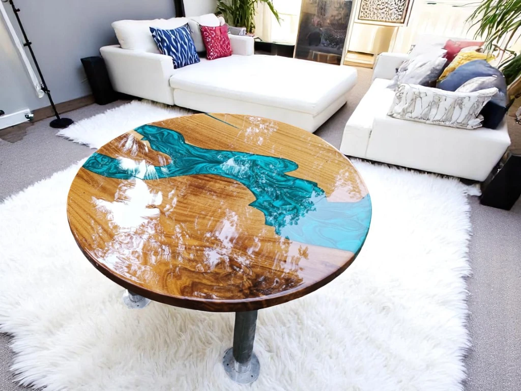 Stunning Green River Epoxy Coffee Table